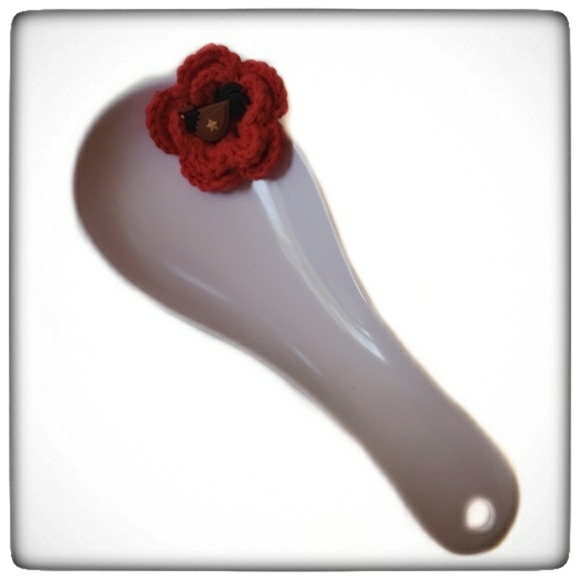 Rooster Plastic Stove Oven Spoon Set-Handmade - Picture 1 of 5